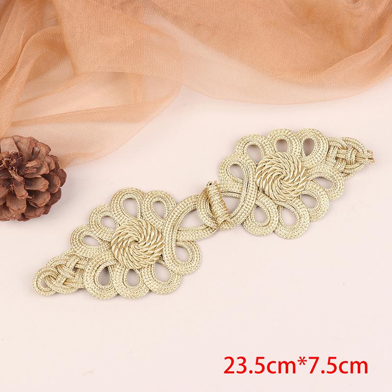 New Vintage Chinese Knot Buttons Gold Lace Trim Clasps For Cheongsam Decor Dance Dress DIY Sewing Accessories