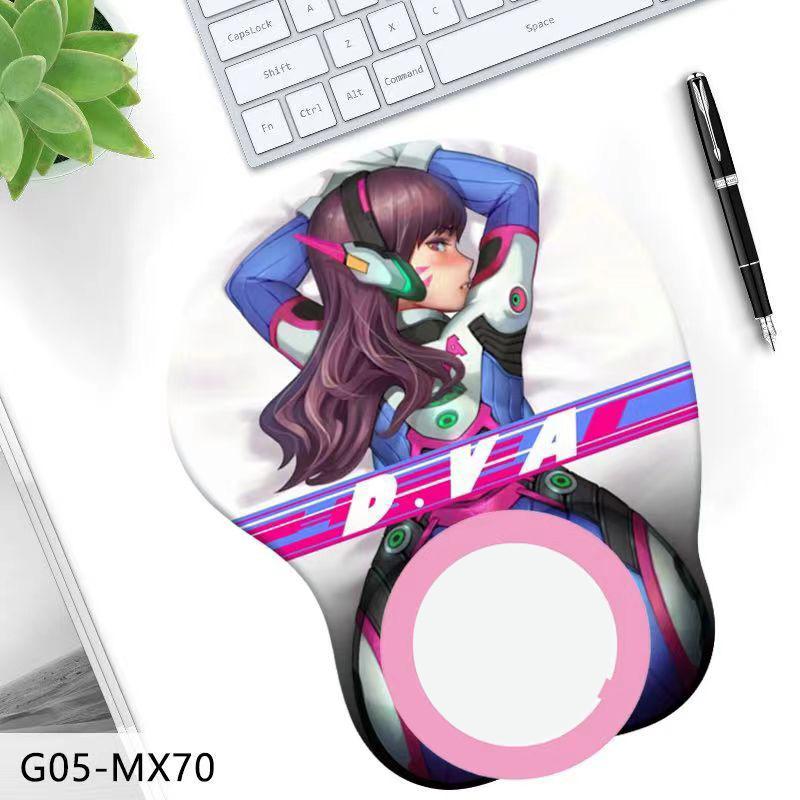 3D силиконовый коврик для мыши с анимационным персонажем, трехмерный коврик для мыши на запястье, ягодицы