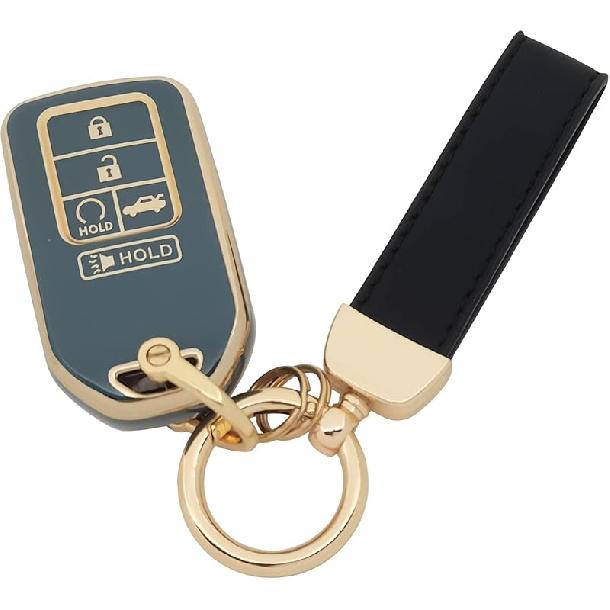 360 Degree Soft TPU Protector Key Fob Cover Case Compatible with 2017 2018    Honda Civic Accord Pilot CR-V Passport ight EX EX-L Touring 5 Button