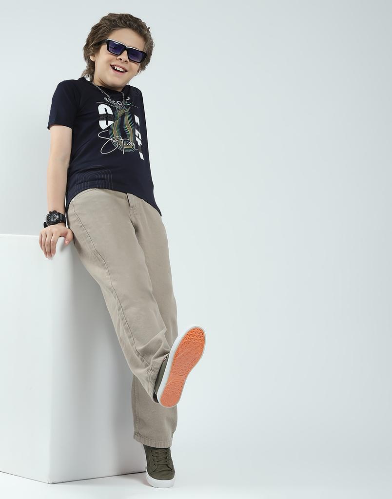 Monte Carlo Boys Printed Round Neck T-Shirt Navy Blue 5-6 YR