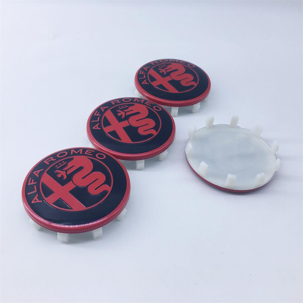 4pcs 60MM 10pin GTAM Car Emblems Wheel Center Covers Hub Cap Stickers for Alfa Romeo Giulia Giulietta Mito Stelvio GT Auto RefitMX5