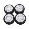 4PCS 1 10 RC Rally Car Tires Replacement for Tamiya TT01 Xv02 Sturdy Plastic 70mm RC Car Maze Tire Wheel Rim White