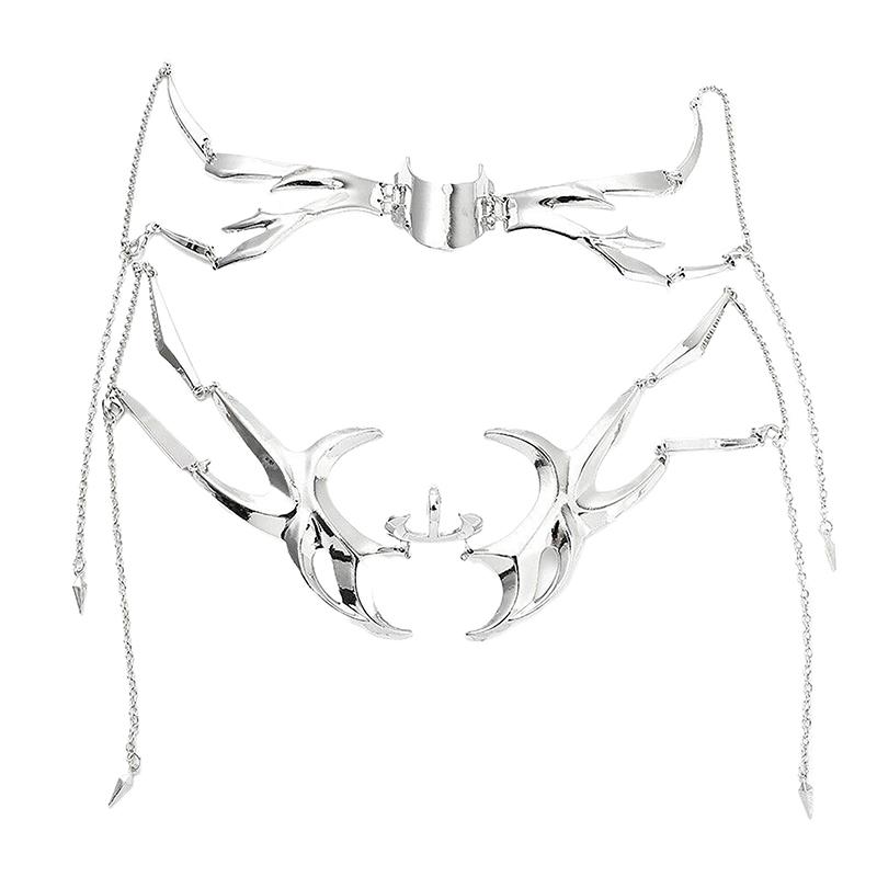 Панк-инопланетянин, приличный нос, механическая маска, косплей, подбородок, готические маски, металлическое лицо, ношение, аксессуары для вечеринки-маскарада на Хэллоуин