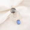 Кулон с камнем «кошачий глаз» темно-синего цвета, дизайнерское ювелирное изделие из стерлингового серебра 925 пробы, духовный кулон ручной работы, подарок для сестры