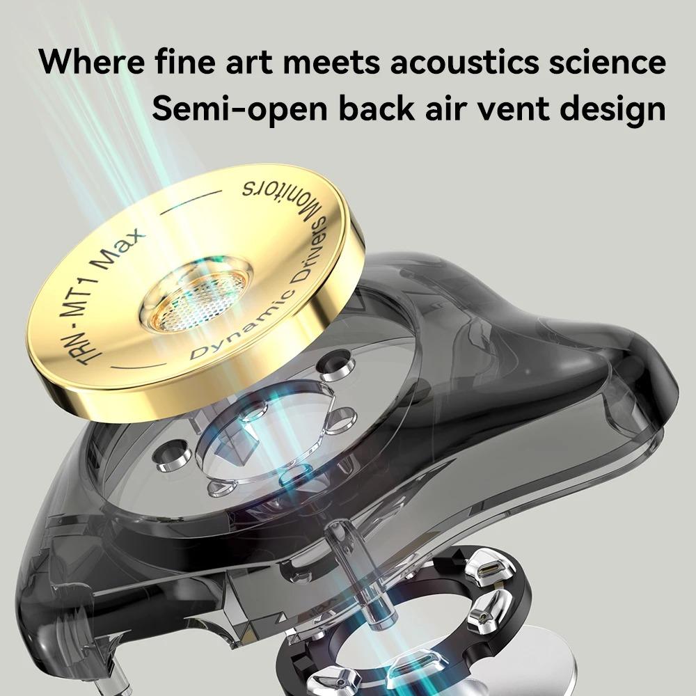TRN Внутриканальные наушники MT1 MAX Двойной динамический драйвер с магнитом Проводные с переключателем настройки Шумоподавляющие HIFI-наушники Басовая гарнитура Ракушка ST7