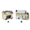 Christmas Village House LED Lighted Desk Building Resin House Statue Ornaments for Tabletop