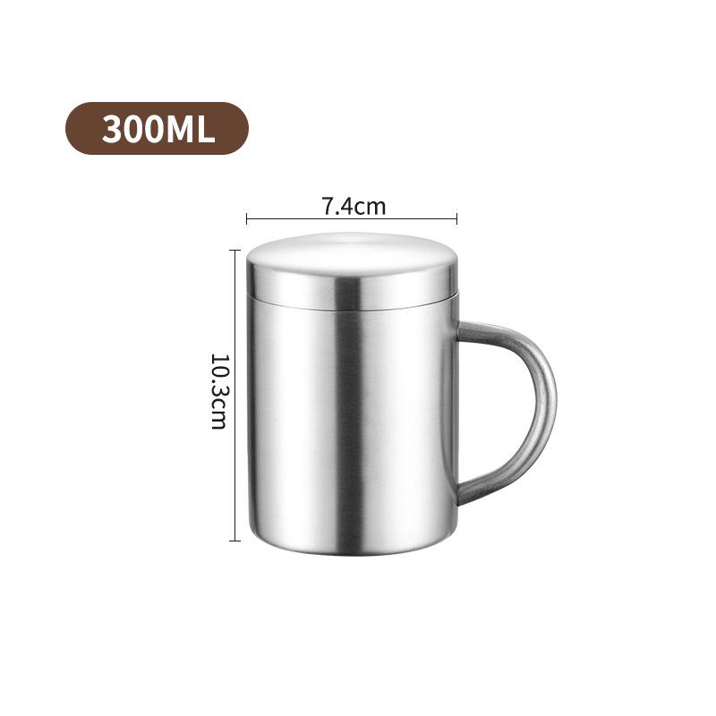 200/300ML Portable Thermal Coffee Mugs with Lid Stainless Steel Outdoor Camping Tumbler Reusable Tea Water Cup Office Drinkware