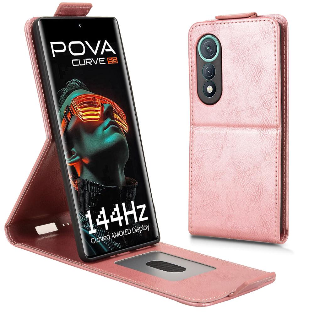 For TECNO Pova Curve 5G LJ8k Stand Case Magnetic Clasp Vertical Flip Leather Phone Cover with Card Holder