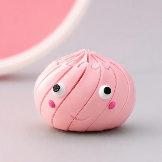 3D Printed Twisting Dumpling Toy, Stress Relief Slippery Cartoon Steamed Bun Toy, Articulated Spiral Rotating Dumpling Fidget Toy