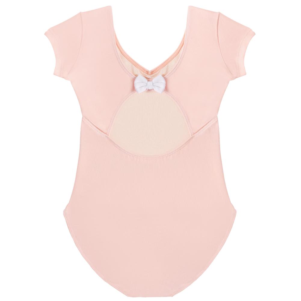 Балетные купальники для девочек с коротким рукавом, хлопковые с тюлем, одежда для балетных танцев, костюм для гимнастических тренировок