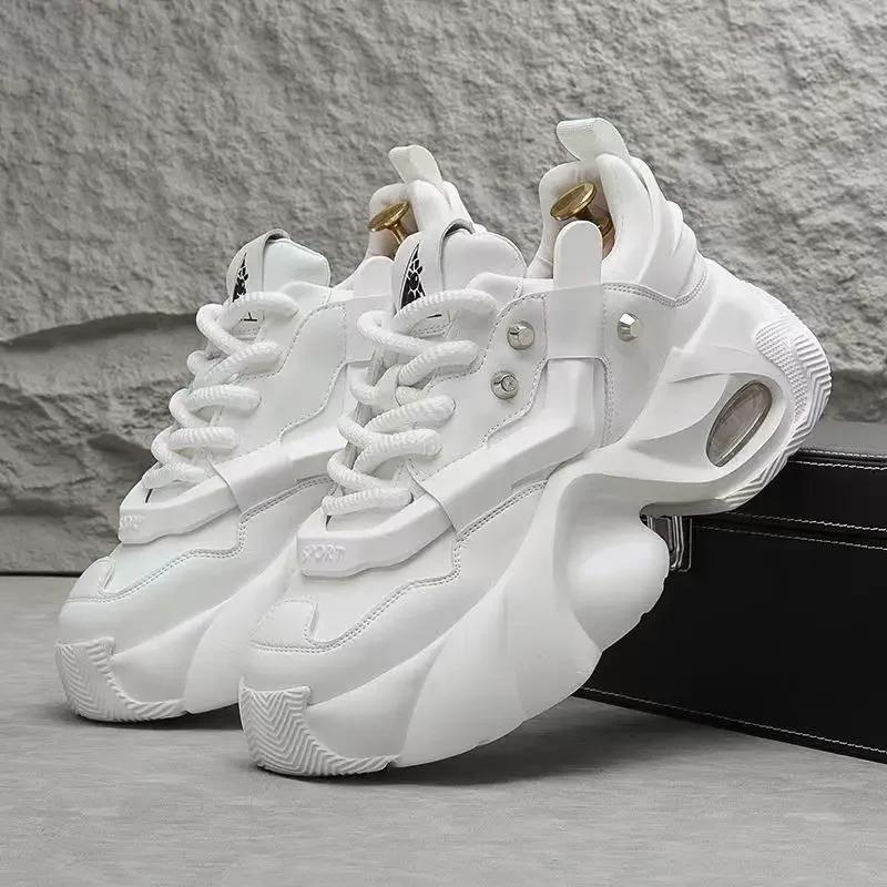 Модная обувь для мужчин Кроссовки 2024 Модная мужская повседневная обувь на толстой подошве со шнуровкой Модная дышащая мужская обувь, увеличивающая рост tenis