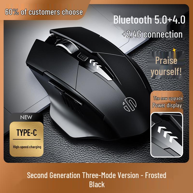 Беспроводная Bluetooth-мышь Inphic F1S, перезаряжаемая, три режима, бесшумная, для офиса и игр