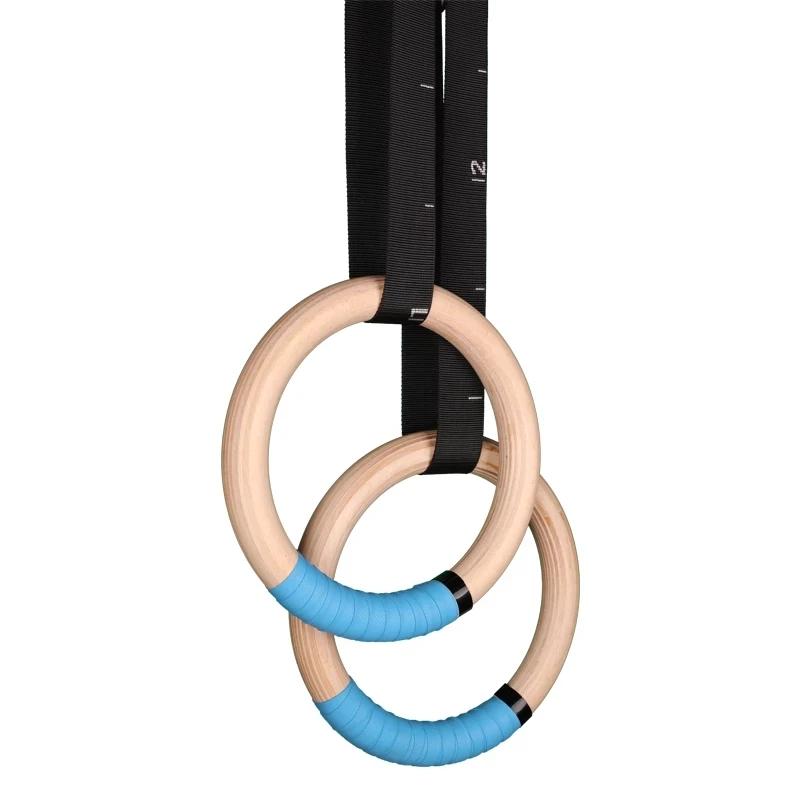 1 пара деревянных гимнастических колец с регулируемыми ремнями GYM Ring, разработанных для детей и взрослых, для домашнего фитнеса, подтягиваний, силовых тренировок, стильный внешний вид