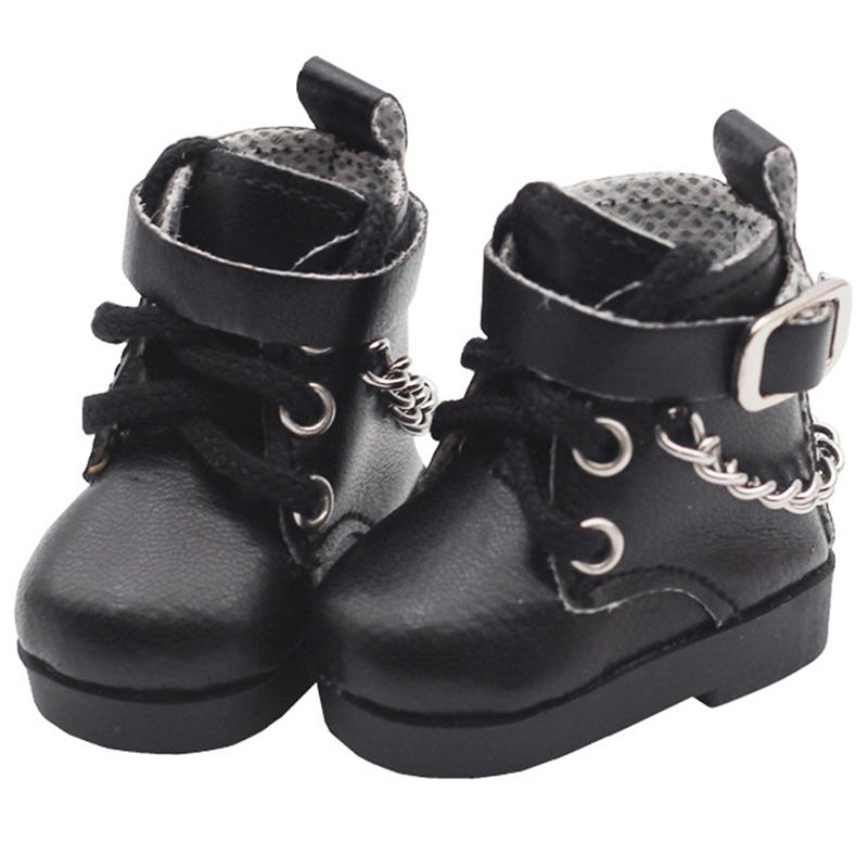Mini Doll Shoes Chain Shoes High-top PU Shoes For American Paola Reina Doll&1/6 BJD Blythe EXO Doll Boots Girl`s Gift
