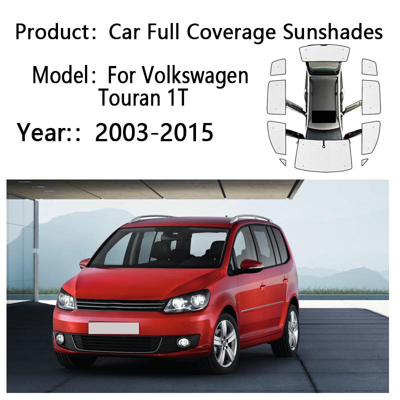 Car Sun Shades For Volkswagen VW Touran 1T 2003-2015 Sunshade Full Covers Windshield Blackout Anti UV Visors Auto Accessories