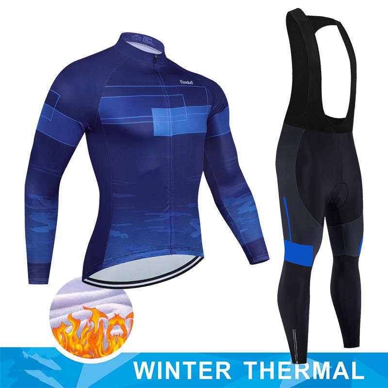 2026 Winter Fleece Warm Winter Thermal Fleece Cycling Jersey Set Man's Long Sleeves Cycling Kits Mountain Bike Jersey Road Bike Cycling Suit