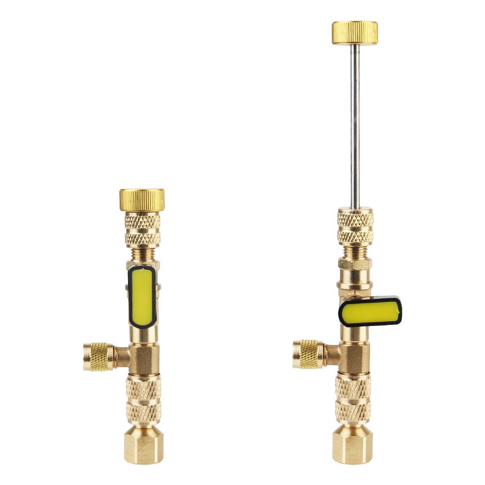 With Dual Size SAE 1/4 & 5/16 Port for R22 R410A R404A R407c Air Conditioning Line Repair Tools Valve Core Remover/Installer