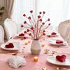 Valentines Day Decorations Red Heart Berries Picks Artificial Valentines Day Floral Cuttings for Home Office Wedding Anniversary Party Decor Gift