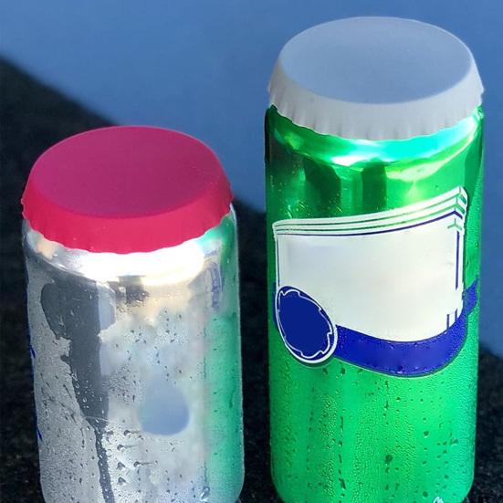 6 шт. крышка банки для газировки, герметичная, герметичная, гибкая, многоразовая, легко моющаяся, силиконовая банка для напитков, однотонный Топпер