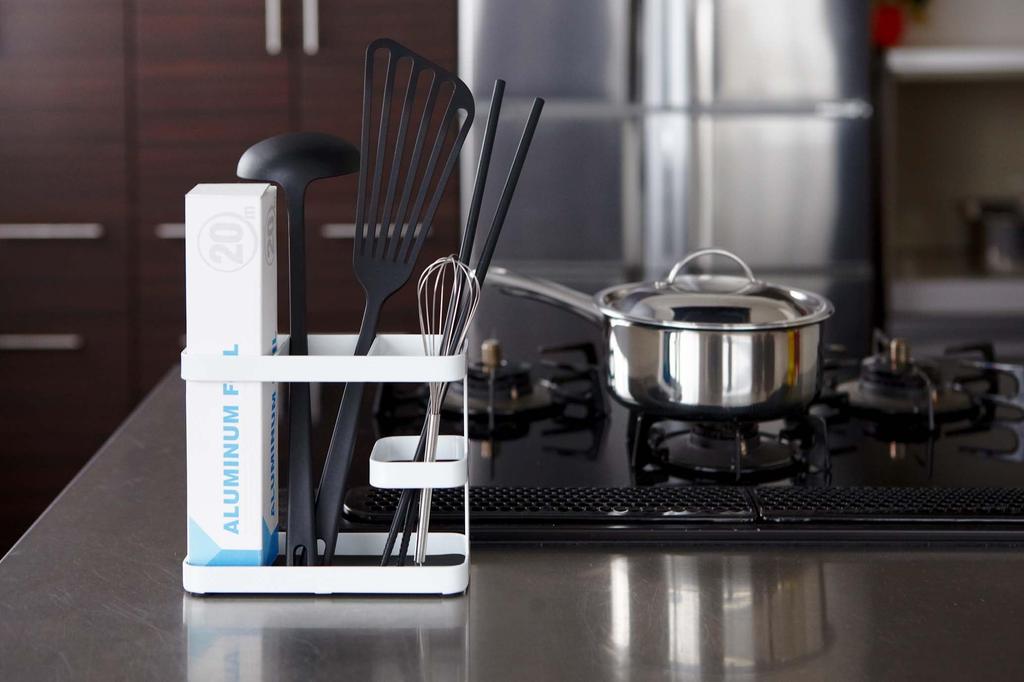 Yamazaki Jitsugyo Tool Stand Wide Black W17 x x Tower 7842 Approx. D6.7 H14.5cm