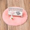 Photo Props Nordic Style Dollhouse Plush Carpet Doll Accessories Miniature Hairy Rug Mini Floor Mat
