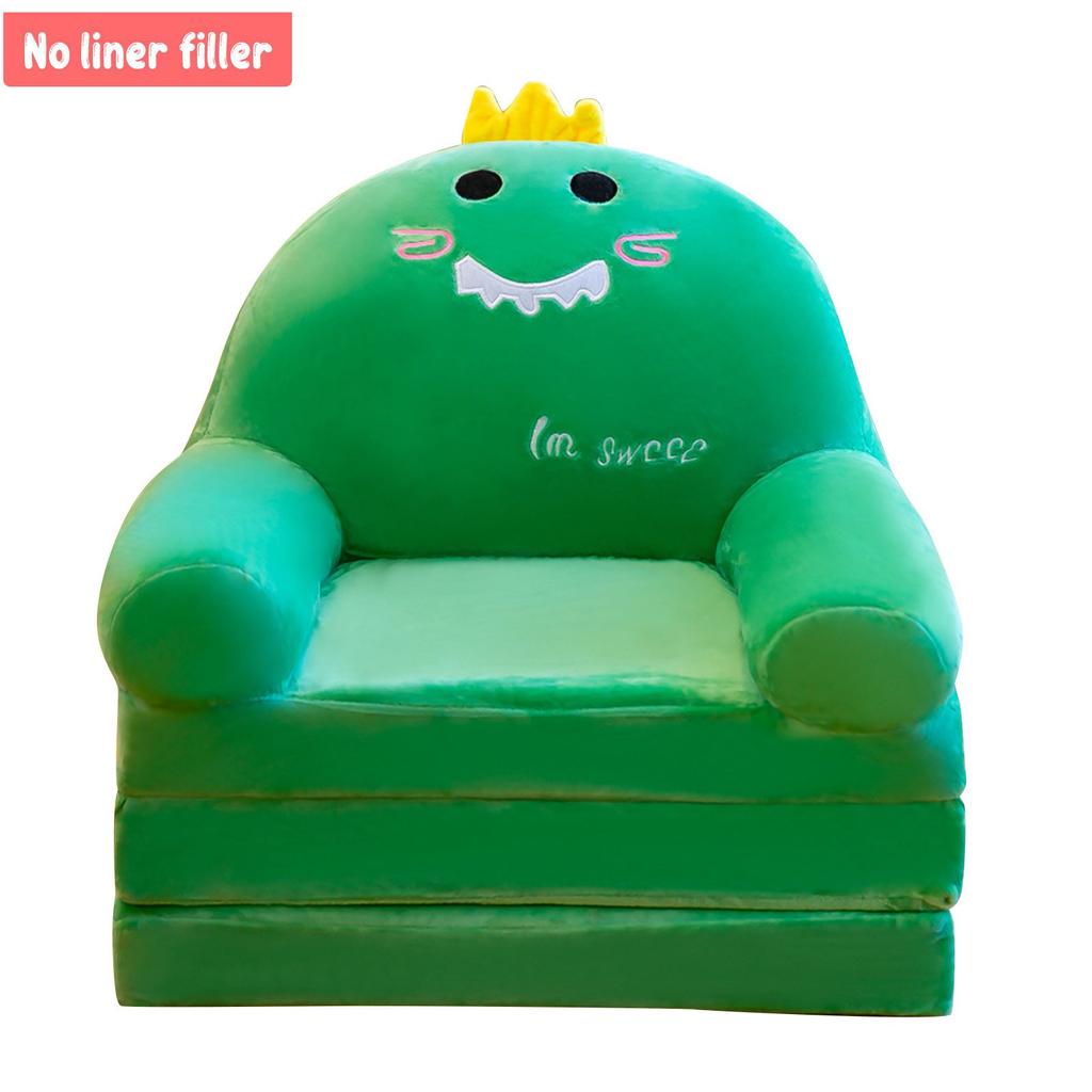 Plush Foldable Kids Sofa Cover  2 In 1 Foldable Children Sofa Cute Cartoon Lazy Sofa  Pillowcase Without Liner Filler