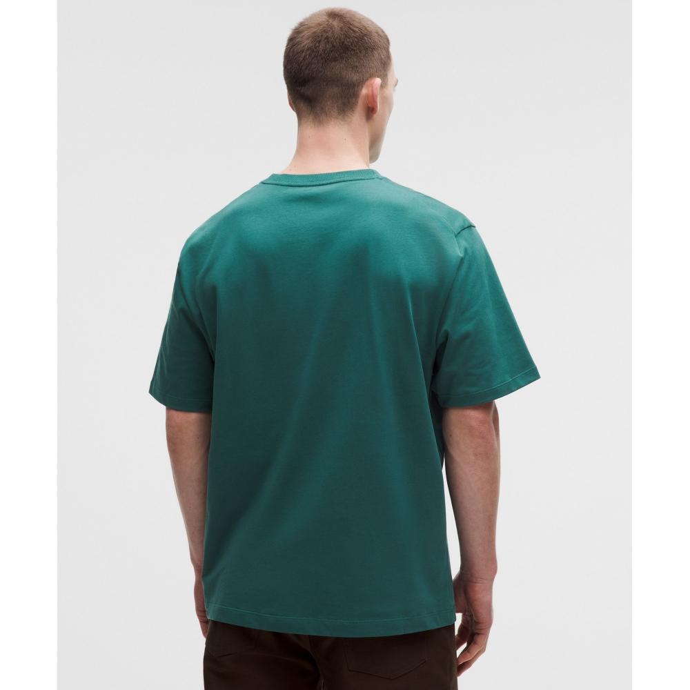 Lululemon HeavyweighT CoTTon Jersey T shirT  Wordmark Deep Marina