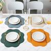 Flower Shaped Tableware Mat Solid Color Non-Slip Placemats  Kitchen Tableware