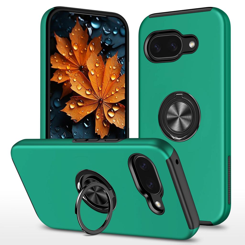 For Google Pixel 9a Case PC + TPU Phone Cover with Rotatable Ring Holder