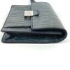 VERSACE logo Bag Clutch Bag with Strap Clutch bag Embossed Leather blue