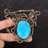 Arizona Turquoise Necklace Copper Wire Wrapped Gemstone Necklace Copper Handmade Jewelry Adjustable Chain Necklace Antique Wire Wrap Jewelry