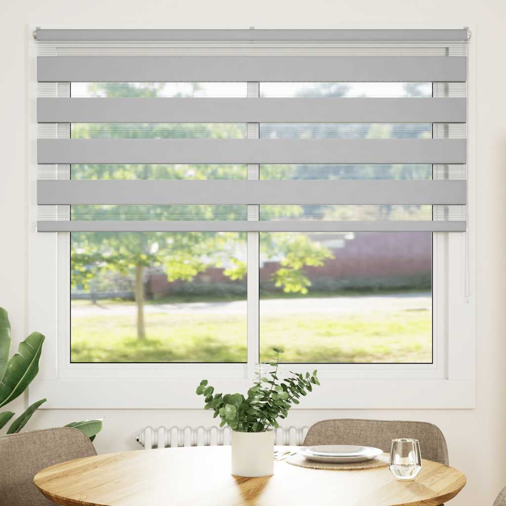 Double Roller Blind Light Gray 160x100 cm Fabric Width 155.9 cm Polyester