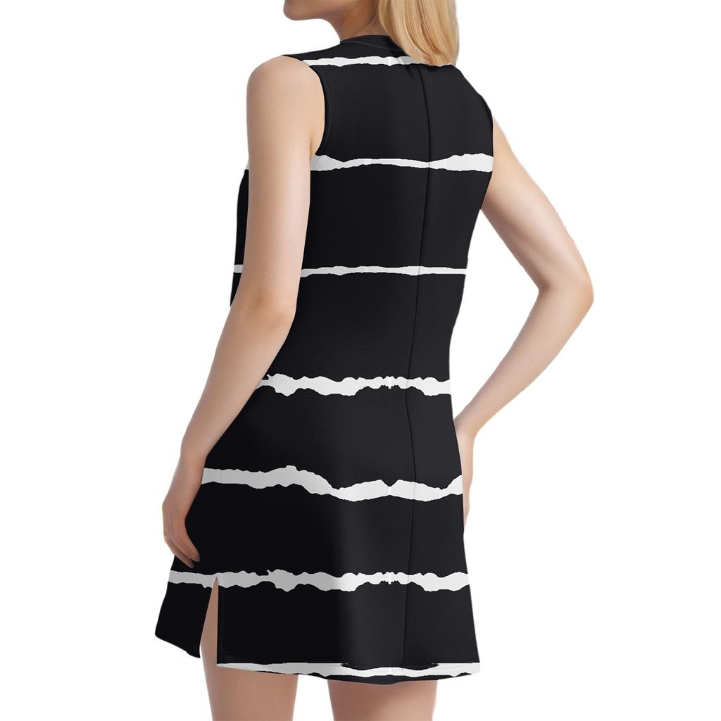 Женский летний повседневный сарафан без рукавов с V-образным вырезом и полосатым принтом для пляжного отдыха