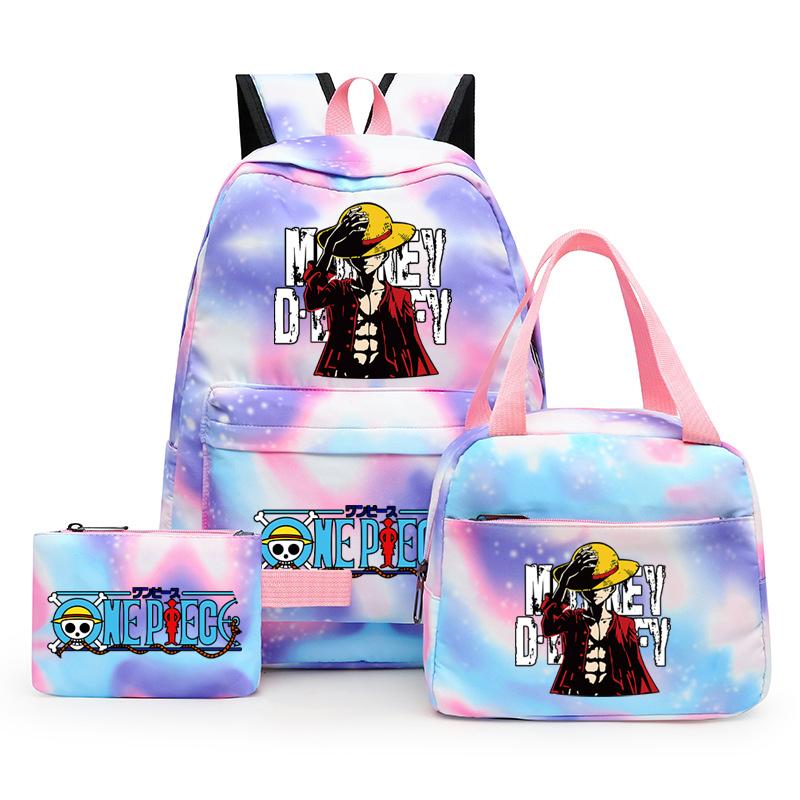 3 шт./компл. аниме цельный рюкзак большой емкости кавайный рюкзак с ланчем сумка пенал для девочки мальчика подростка школьная сумка дорожная сумка рюкзак