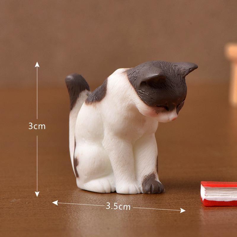 1pc Resin Cats Ornament Kitten Figurine Animal Miniature Fairy Garden Doll House Decoration DIY Micro Landscape Home Decor