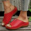 Fashion Women Orthopedic Low Heels Slippers Summer Open Toe Slip On Wedges Platform Sandals Thick Bottom Casual Beach Slippers Slides