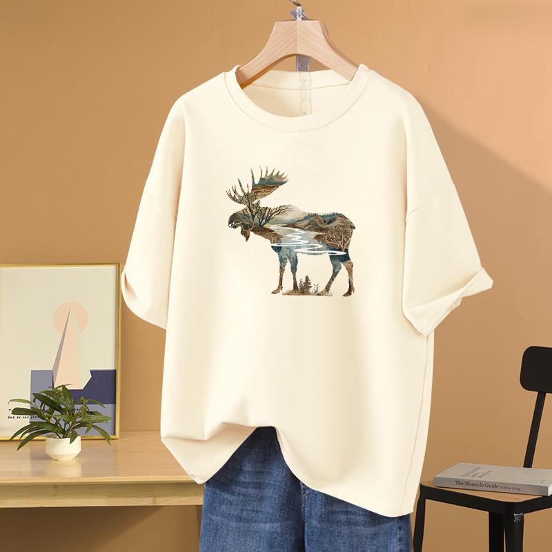 Творческие животные с пейзажем Термоперевод Винил Лесные животные Parches Ropa Футболки Толстовки Сделай Сам Одежда Наклейки Пользовательские