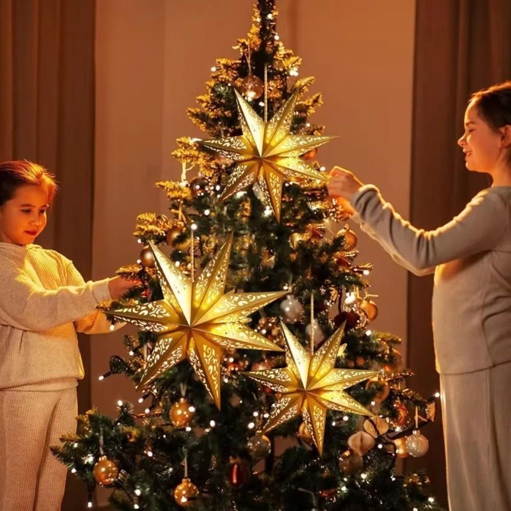 Полая крышка для рождественской гирлянды в форме звезды, крышка для рождественского фонаря, рождественская елка