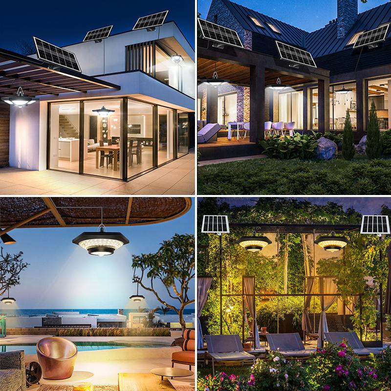 Солнечный светильник навеса Солнечный подвесной светильник для помещений и улицы 228/180 светодиодов 1000 лм 5 режимов с дистанционным управлением для сарая беседки гаража