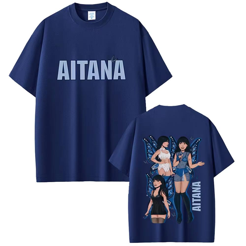 Singer Aitana Butterfly Graphic Tshirt CUARTO AZUL Tour T Shirt Unisex Women Fashion Pop Music Streetwear Soft Cotton Tshirt