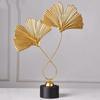 Creative Ginkgo Leaf Statue Metal Leaves Home Desktop Crafts Iron Artwork Autumn Ornament Sculptures Living Room Hallway Decor