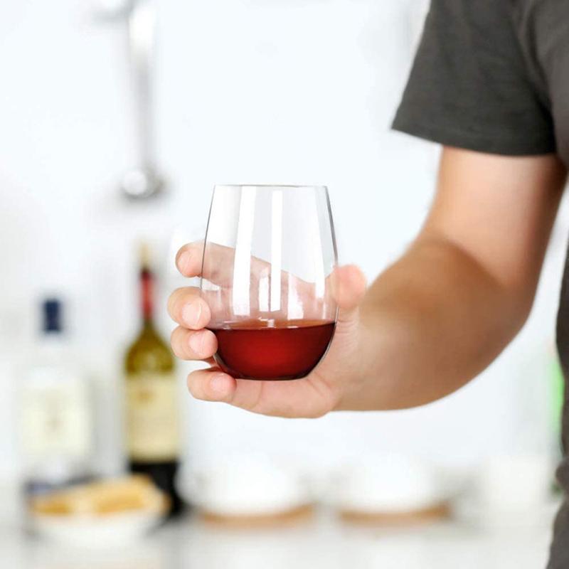 2/4Pcs Shatterproof Plastic Wine Glass Unbreakable Pet Red Wine Tumbler Glasses Cups Reusable Transparent Fruit Juice Beer Cup