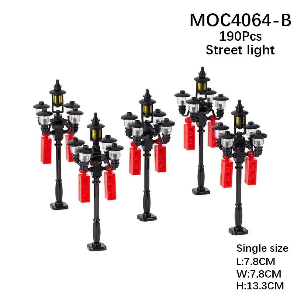 City Street Series Building Blocks Accessories Rail Transit Train Signal Light Railings Brick Toilet Flower Bed Phone Box Toy