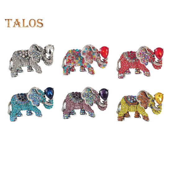 Брошь-булавка в виде слона со стразами для женщин, блестящая булавка в виде животного, кубический цирконий, ювелирные изделия, аксессуары для шляп, костюмов, рюкзаков, одежды