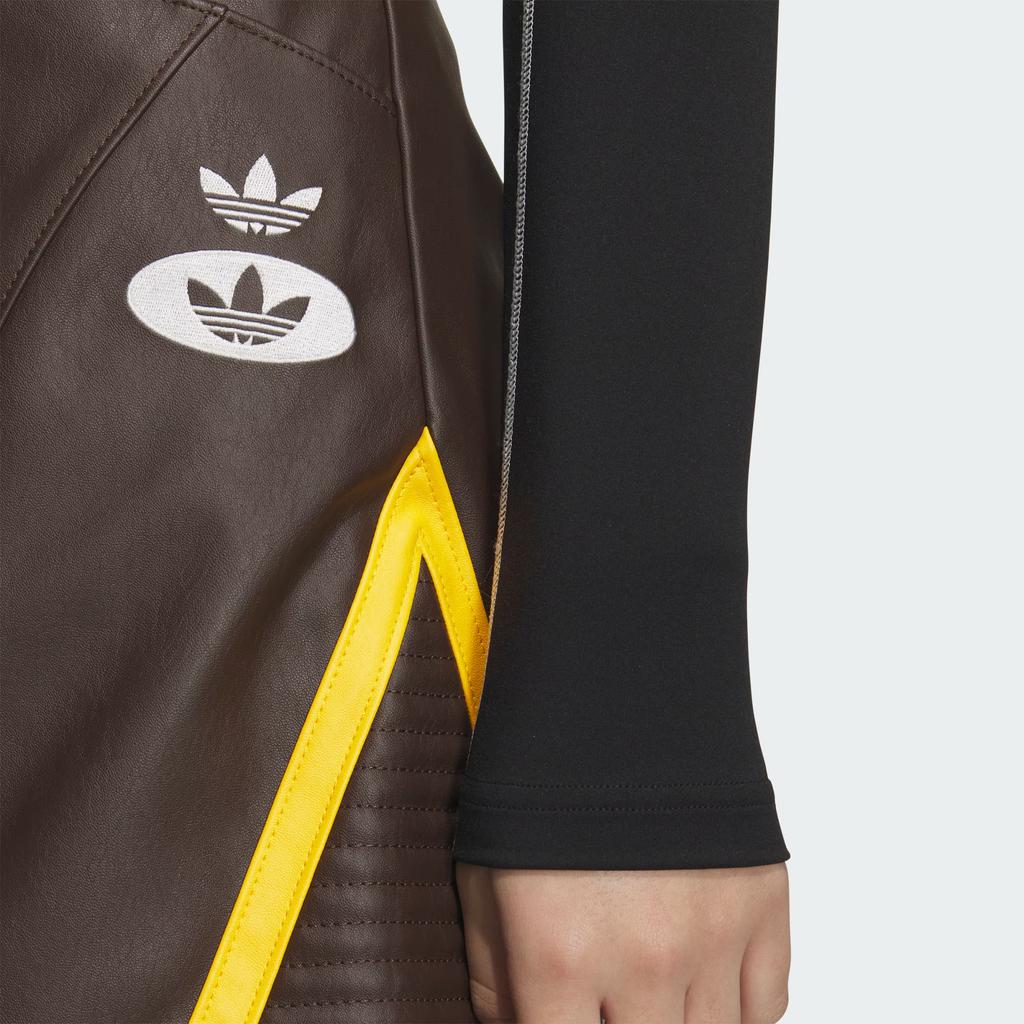 adidas Оригиналы V-Day Racing Искусственная кожа Простая Удобная Мода Спортивная Повседневная Юбка Женские юбки Коричневая JM8026