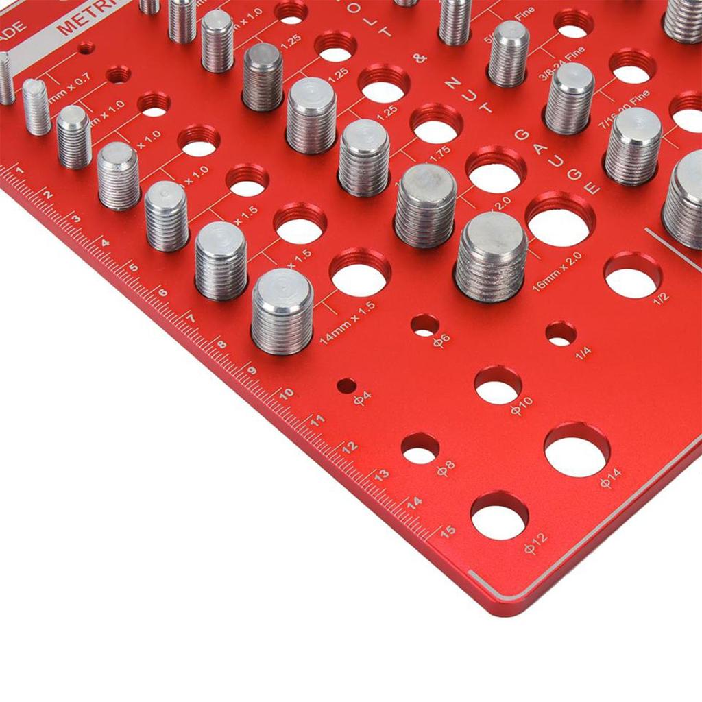 Nut and Bolt Screw Checker, 34 Inch and Metric Nut and Bolt Identification Gauge