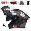 DOT Certified Motorcycle Bluetooth Helmet Men's and Women's Unveiling Helmet Four Seasons Universal Electric Vehicle Full Helmet Cycling Off-road H