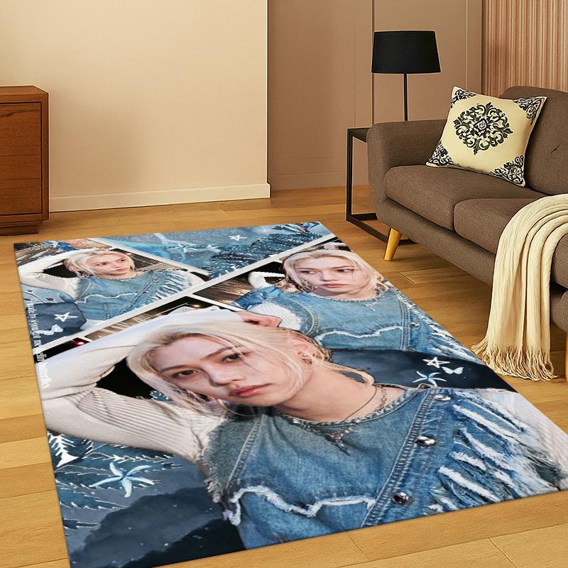 Felix Kpop Stray Kids Soft Area Rug for Bedroom Living Room Sofa,Non-Slip Carpet for Kids,Cozy Floor Mat Doormat Home Decor