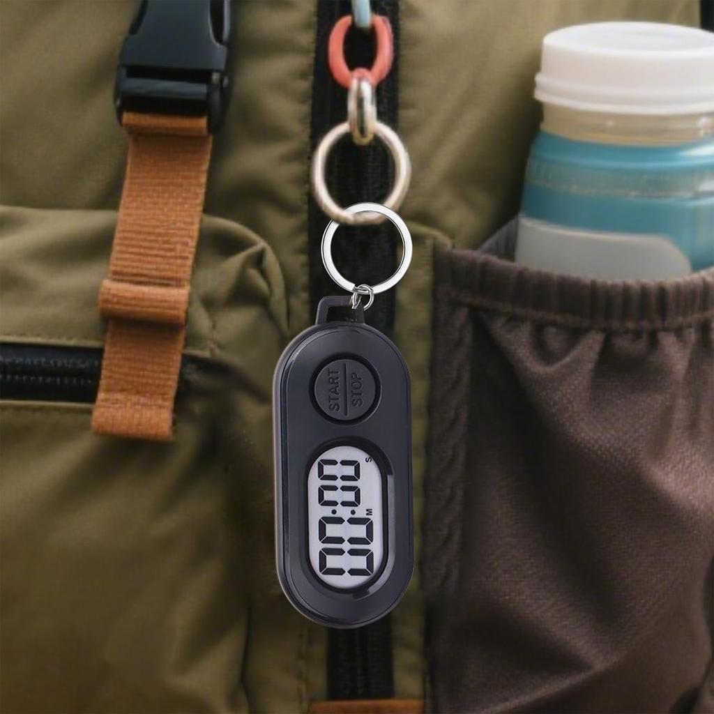 Мини-брелок-секундомер высокой точности, таймер с цифровым дисплеем, устойчивый к царапинам, для спорта, кулинарии, активного отдыха