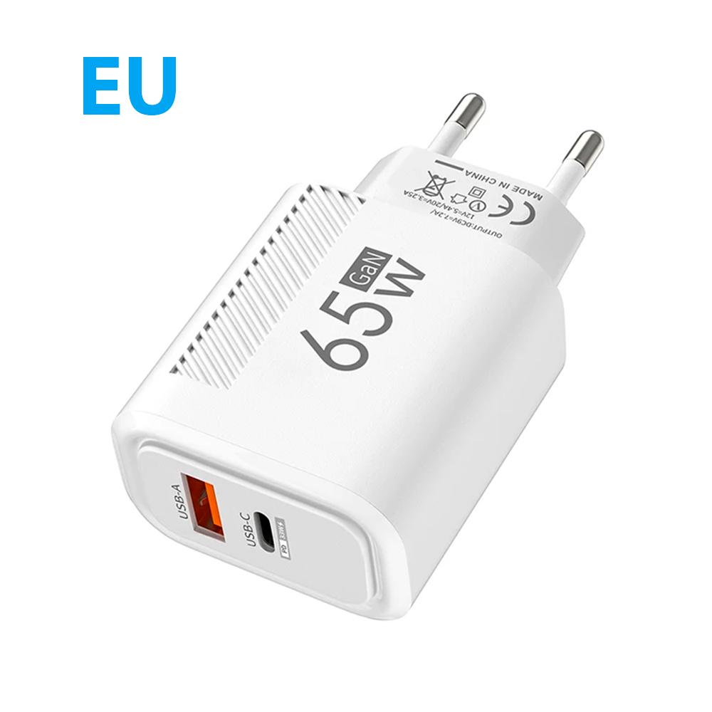 65W PD Fast Charger EU US Plug USB Type C Quick Charger For iPhone Xiaomi Samsung  Phone Charger Phone Accessories
